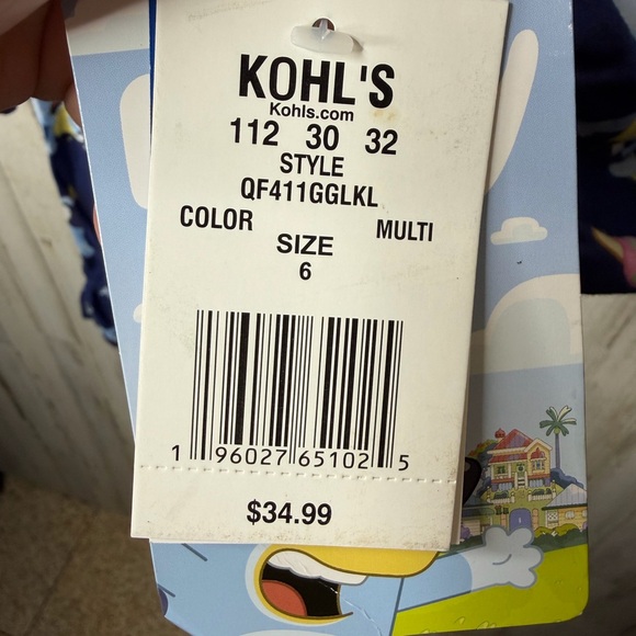 Bluey Kids Pajamas Nightgown - Blue - Picture 4 of 4